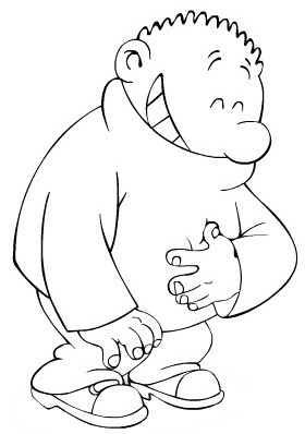 coloriage hugo est mort de rire